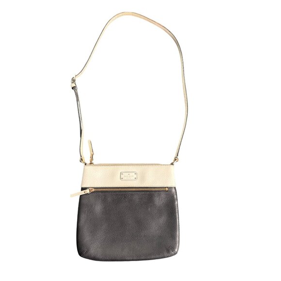 Kate Spade Women's Grove Street Rima Black/Cream Pebbled Leather Crossbody Bag - Picture 1 of 8